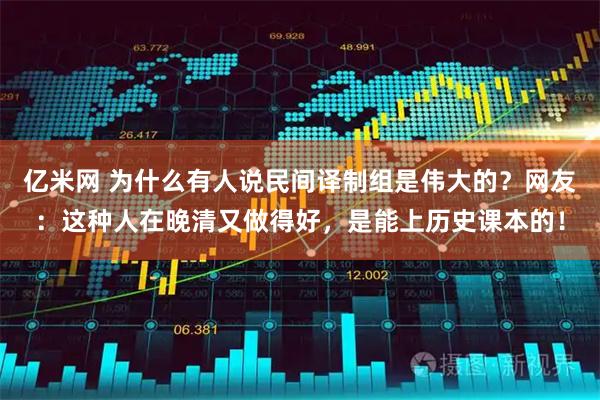 亿米网 为什么有人说民间译制组是伟大的？网友：这种人在晚清又做得好，是能上历史课本的！